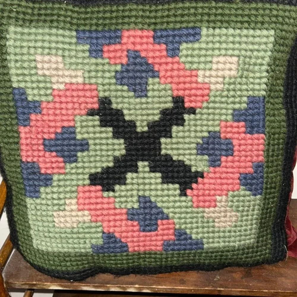 Antique needlepoint Crewel antique crewel